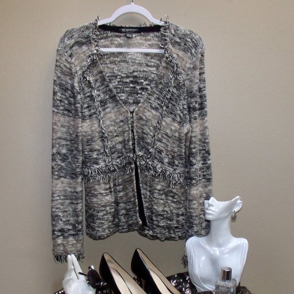 INC International Concepts Sweaters - $7 SALE!!!!!! INC International BROWN & TAN CARDIGAN SWEATER Ruffled Detail